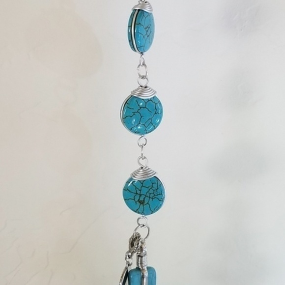 Blue Love Cross Rear View Mirror Hanger - Picture 4 of 4